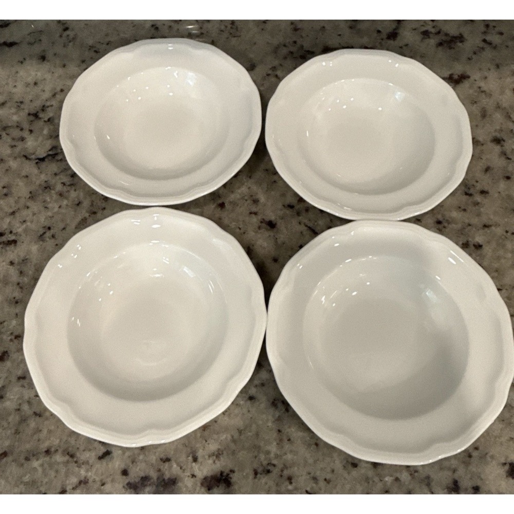 Mikasa Antique White HK400 Rimmed Fruit Dessert Bowls, Set Of 4